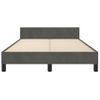 Cama Matrimonial | Cama Para Adultos | Estructura Cama Con Cabecero Terciopelo Gris Oscuro 120x190 Cm Cfw786753