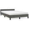 Cama Matrimonial | Cama Para Adultos | Estructura Cama Con Cabecero Terciopelo Gris Oscuro 120x200 Cm Cfw730142