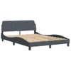 Cama Matrimonial | Cama Para Adultos | Estructura Cama Con Cabecero Terciopelo Gris Oscuro 120x200 Cm Cfw19549