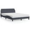 Cama Matrimonial | Cama Para Adultos | Estructura Cama Con Cabecero Terciopelo Gris Oscuro 120x200 Cm Cfw426365