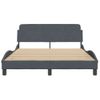 Cama Matrimonial | Cama Para Adultos | Estructura Cama Con Cabecero Terciopelo Gris Oscuro 120x200 Cm Cfw426365