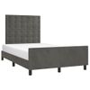 Cama Matrimonial | Cama Para Adultos | Estructura Cama Con Cabecero Terciopelo Gris Oscuro 120x200 Cm Cfw547041