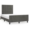 Cama Matrimonial | Cama Para Adultos | Estructura Cama Con Cabecero Terciopelo Gris Oscuro 120x200 Cm Cfw547041