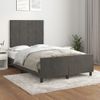 Cama Matrimonial | Cama Para Adultos | Estructura Cama Con Cabecero Terciopelo Gris Oscuro 120x200 Cm Cfw620160