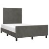 Cama Matrimonial | Cama Para Adultos | Estructura Cama Con Cabecero Terciopelo Gris Oscuro 120x200 Cm Cfw620160