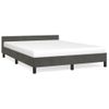 Cama Matrimonial | Cama Para Adultos | Estructura Cama Con Cabecero Terciopelo Gris Oscuro 140x200 Cm Cfw724244