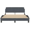 Cama Matrimonial | Cama Para Adultos | Estructura Cama Con Cabecero Terciopelo Gris Oscuro 140x200 Cm Cfw321398