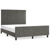 Cama Matrimonial | Cama Para Adultos | Estructura Cama Con Cabecero Terciopelo Gris Oscuro 140x200 Cm Cfw14929