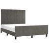 Cama Matrimonial | Cama Para Adultos | Estructura Cama Con Cabecero Terciopelo Gris Oscuro 140x200 Cm Cfw14929