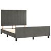 Cama Matrimonial | Cama Para Adultos | Estructura Cama Con Cabecero Terciopelo Gris Oscuro 140x200 Cm Cfw14929