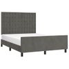 Cama Matrimonial | Cama Para Adultos | Estructura Cama Con Cabecero Terciopelo Gris Oscuro 140x200 Cm Cfw36906