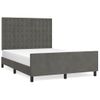 Cama Matrimonial | Cama Para Adultos | Estructura Cama Con Cabecero Terciopelo Gris Oscuro 140x200 Cm Cfw36906