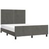 Cama Matrimonial | Cama Para Adultos | Estructura Cama Con Cabecero Terciopelo Gris Oscuro 140x200 Cm Cfw823223