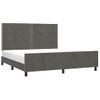 Cama Matrimonial | Cama Para Adultos | Estructura Cama Con Cabecero Terciopelo Gris Oscuro 160x200 Cm Cfw407518