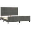 Cama Matrimonial | Cama Para Adultos | Estructura Cama Con Cabecero Terciopelo Gris Oscuro 160x200 Cm Cfw377142