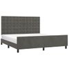 Cama Matrimonial | Cama Para Adultos | Estructura Cama Con Cabecero Terciopelo Gris Oscuro 160x200 Cm Cfw693815