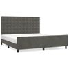 Cama Matrimonial | Cama Para Adultos | Estructura Cama Con Cabecero Terciopelo Gris Oscuro 160x200 Cm Cfw693815