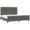 Cama Matrimonial | Cama Para Adultos | Estructura Cama Con Cabecero Terciopelo Gris Oscuro 180x200 Cm Cfw925019