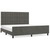 Cama Matrimonial | Cama Para Adultos | Estructura Cama Con Cabecero Terciopelo Gris Oscuro 180x200 Cm Cfw940366