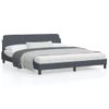 Cama Matrimonial | Cama Para Adultos | Estructura Cama Con Cabecero Terciopelo Gris Oscuro 180x200 Cm Cfw209131