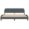 Cama Matrimonial | Cama Para Adultos | Estructura Cama Con Cabecero Terciopelo Gris Oscuro 180x200 Cm Cfw209131