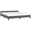 Cama Matrimonial | Cama Para Adultos | Estructura Cama Con Cabecero Terciopelo Gris Oscuro 180x200 Cm Cfw500907