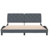 Cama Matrimonial | Cama Para Adultos | Estructura Cama Con Cabecero Terciopelo Gris Oscuro 180x200 Cm Cfw77468