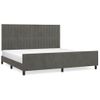 Cama Matrimonial | Cama Para Adultos | Estructura Cama Con Cabecero Terciopelo Gris Oscuro 200x200 Cm Cfw249794