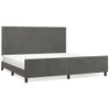 Cama Matrimonial | Cama Para Adultos | Estructura Cama Con Cabecero Terciopelo Gris Oscuro 200x200 Cm Cfw761071