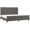 Cama Matrimonial | Cama Para Adultos | Estructura Cama Con Cabecero Terciopelo Gris Oscuro 200x200 Cm Cfw761071