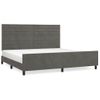 Cama Matrimonial | Cama Para Adultos | Estructura Cama Con Cabecero Terciopelo Gris Oscuro 200x200 Cm Cfw623806