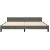 Cama Matrimonial | Cama Para Adultos | Estructura Cama Con Cabecero Terciopelo Gris Oscuro 200x200 Cm Cfw623806