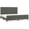 Cama Matrimonial | Cama Para Adultos | Estructura Cama Con Cabecero Terciopelo Gris Oscuro 200x200 Cm Cfw374265