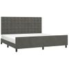 Cama Matrimonial | Cama Para Adultos | Estructura Cama Con Cabecero Terciopelo Gris Oscuro 200x200 Cm Cfw374265