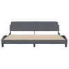 Cama Matrimonial | Cama Para Adultos | Estructura Cama Con Cabecero Terciopelo Gris Oscuro 200x200 Cm Cfw813411