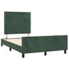 Cama Matrimonial | Cama Para Adultos | Estructura Cama Con Cabecero Terciopelo Verde Oscuro 120x190 Cm Cfw646404