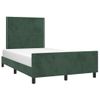 Cama Matrimonial | Cama Para Adultos | Estructura Cama Con Cabecero Terciopelo Verde Oscuro 120x190 Cm Cfw646404