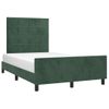 Cama Matrimonial | Cama Para Adultos | Estructura Cama Con Cabecero Terciopelo Verde Oscuro 120x190 Cm Cfw442153