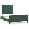 Cama Matrimonial | Cama Para Adultos | Estructura Cama Con Cabecero Terciopelo Verde Oscuro 120x190 Cm Cfw442153