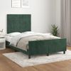 Cama Matrimonial | Cama Para Adultos | Estructura Cama Con Cabecero Terciopelo Verde Oscuro 120x190 Cm Cfw442153