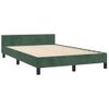 Cama Matrimonial | Cama Para Adultos | Estructura Cama Con Cabecero Terciopelo Verde Oscuro 120x190 Cm Cfw442153