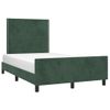 Cama Matrimonial | Cama Para Adultos | Estructura Cama Con Cabecero Terciopelo Verde Oscuro 120x200 Cm Cfw881704