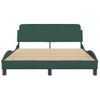 Cama Matrimonial | Cama Para Adultos | Estructura Cama Con Cabecero Terciopelo Verde Oscuro 140x200 Cm Cfw567657