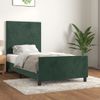 Cama Individual | Cama Para Adultos | Estructura Cama Con Cabecero Terciopelo Verde Oscuro 80x200 Cm Cfw742676