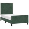 Cama Individual | Cama Para Adultos | Estructura Cama Con Cabecero Terciopelo Verde Oscuro 80x200 Cm Cfw742676