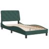 Cama Individual | Cama Para Adultos | Estructura Cama Con Cabecero Terciopelo Verde Oscuro 90x190 Cm Cfw14156