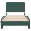 Cama Individual | Cama Para Adultos | Estructura Cama Con Cabecero Terciopelo Verde Oscuro 90x190 Cm Cfw14156