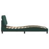 Cama Individual | Cama Para Adultos | Estructura Cama Con Cabecero Terciopelo Verde Oscuro 90x190 Cm Cfw14156