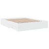 Cama Matrimonial | Cama Para Adultos | Estructura Cama Con Cajones Madera Ingeniería Blanca 150x200 Cm Cfw99158