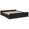 Cama Matrimonial | Cama Para Adultos | Estructura Cama Con Cajones Madera Ingeniería Negra 200x200 Cm Cfw76968